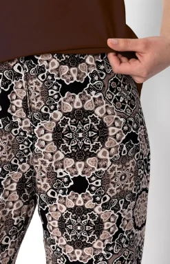 Damskie Momenti per me Piżamy Bawełniane|Bielizna Homewear - Długa piżama damka Boho Cafe