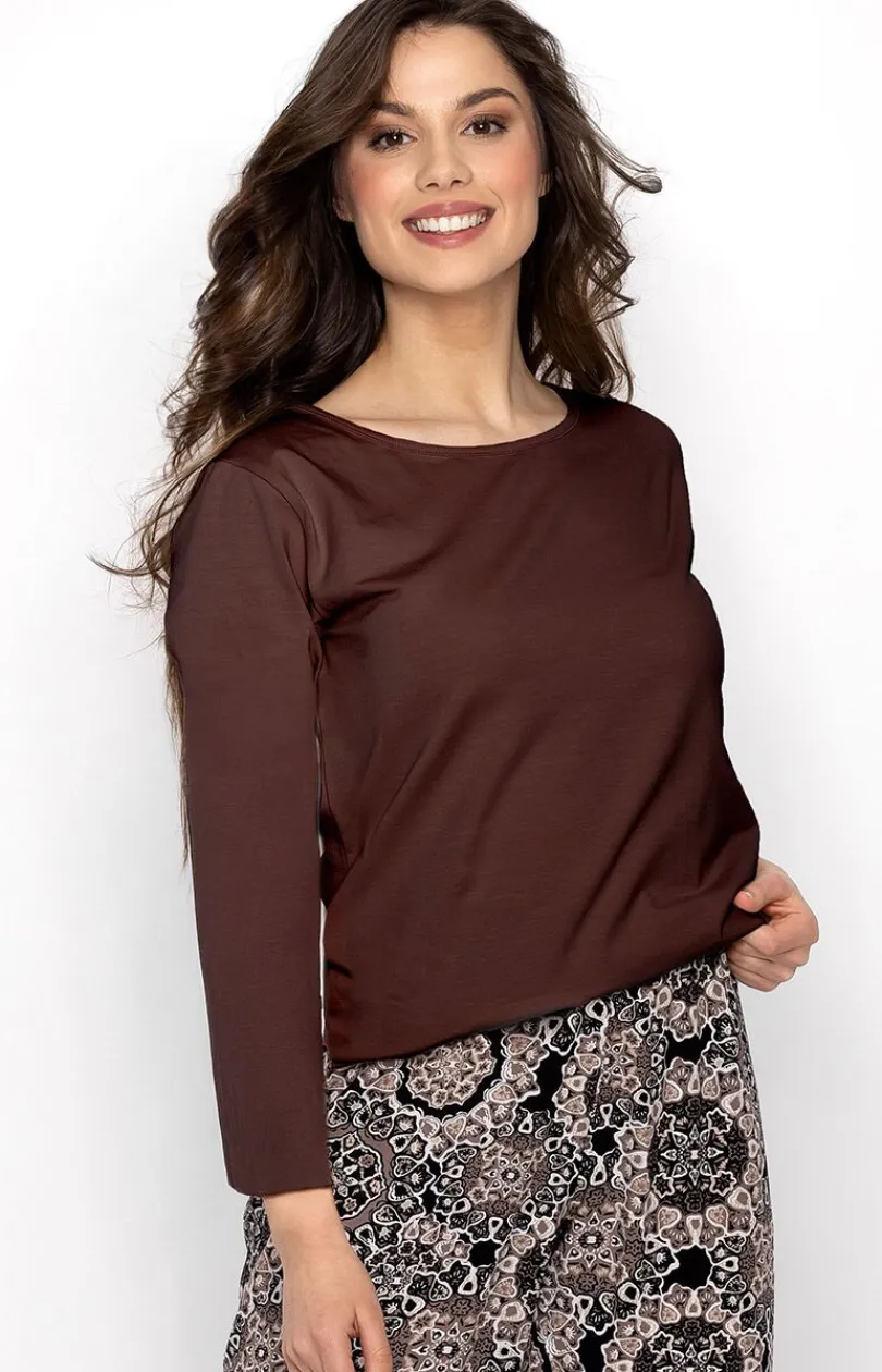 Damskie Momenti per me Piżamy Bawełniane|Bielizna Homewear - Długa piżama damka Boho Cafe