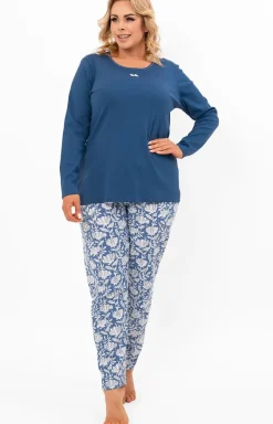 Damskie Italian Fashion Ciepłe Piżamy|Piżamy Damskie - Długa piżama damka jean Boma