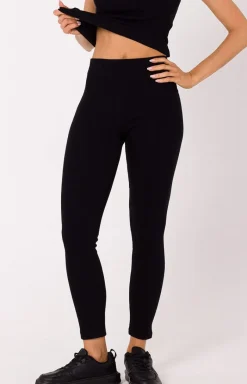 Damskie MOE Legginsy|Legginsy Damskie - Długie egginy prążkowane w koorze 734