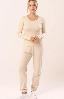 Babell Moda|Bielizna Homewear - Długie podnie dreowe damkie waniliowe 3008