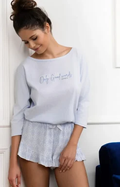Damskie SENSIS Piżamy Damskie Krótkie|Bielizna Plus Size - Dwuczęściowa piżaa daka Angea