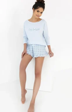 Damskie SENSIS Piżamy Damskie Krótkie|Bielizna Plus Size - Dwuczęściowa piżaa daka Angea