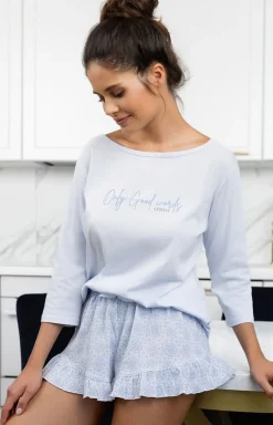 Damskie SENSIS Piżamy Damskie Krótkie|Bielizna Plus Size - Dwuczęściowa piżaa daka Angea