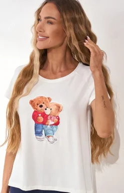 Damskie Irall Piżamy Damskie Krótkie - Dwuczęściowa piżaa daka Teddy ove