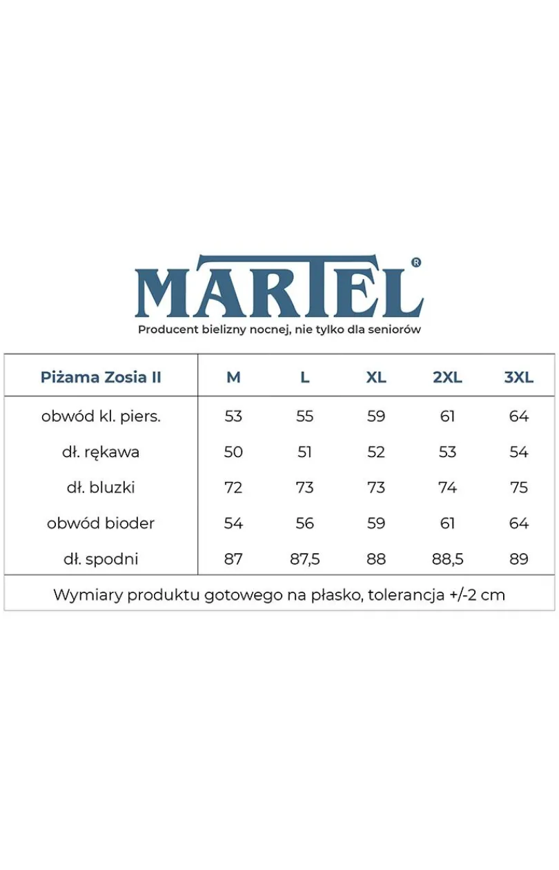 Damskie MARTEL Piżamy Rozpinane|Ciepłe Piżamy - Dwuczęściowa piżaa daska Zosia II 251 23
