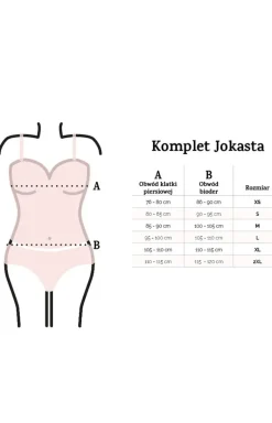 Ecru koronkowy komplet bielizny koszulka i stringi Jokasta