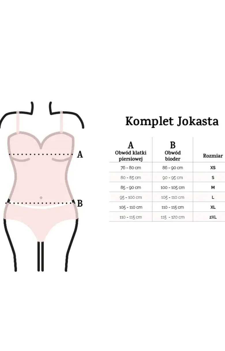 Ecru koronkowy komplet bielizny koszulka i stringi Jokasta