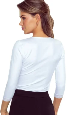 Eldar Moda - biała bluzka damska z rękawem 3/4 Eulalia