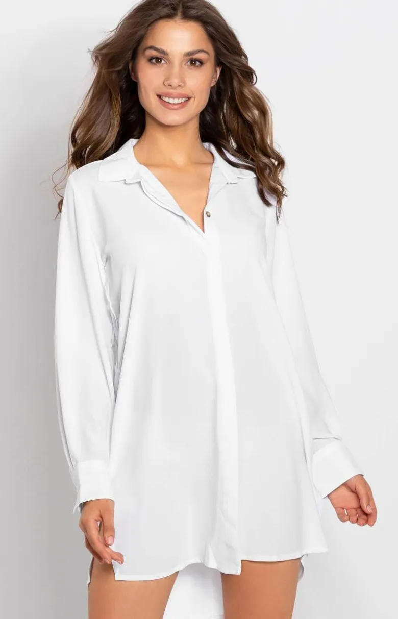 Elegancka biała koszula nocna oversize Bella