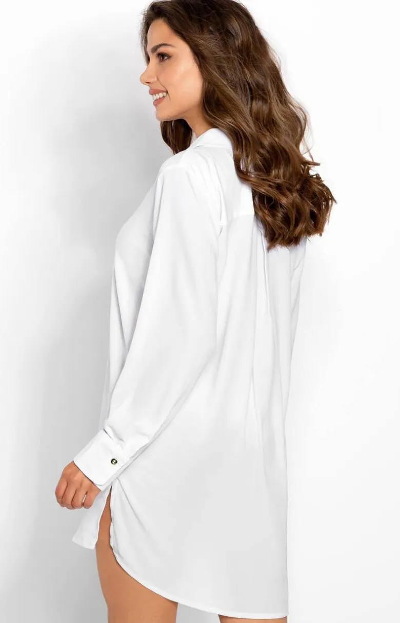 Elegancka biała koszula nocna oversize Bella