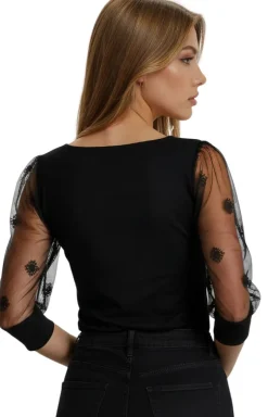 Eldar Moda|Podkoszulki - Eegancka buzka daka czarna Teria