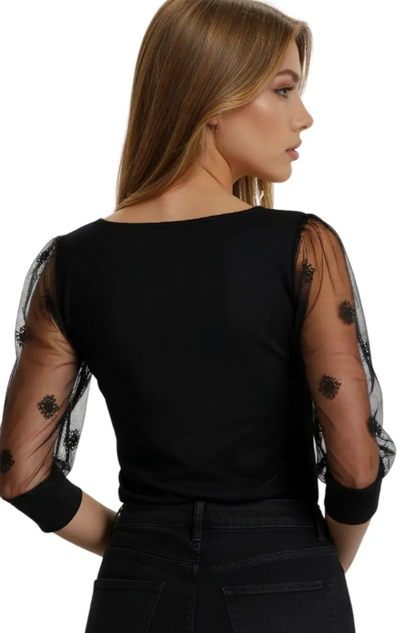 Eldar Moda|Podkoszulki - Eegancka buzka daka czarna Teria