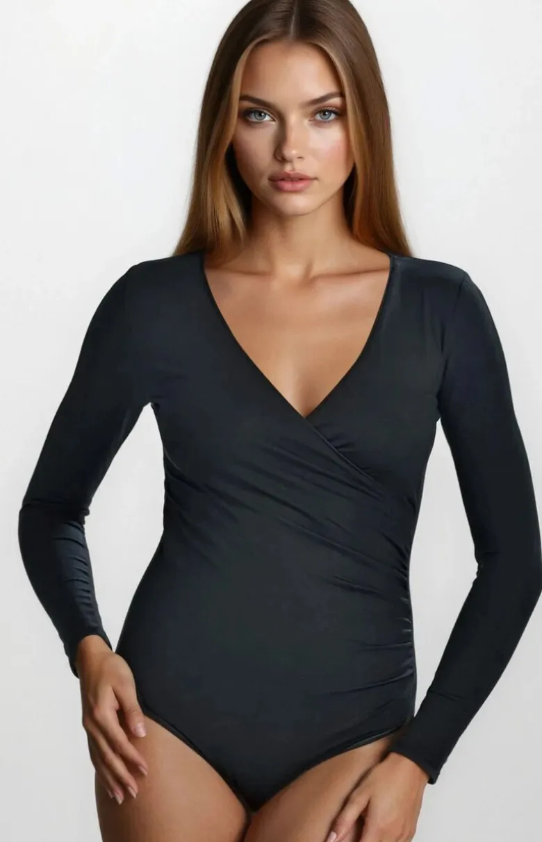 Eleganckie body damskie Avianna w kolorze czarne 2432