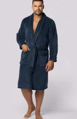 Envie granatowy szlafrok męski Elegant