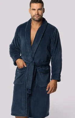 Envie granatowy szlafrok męski Elegant
