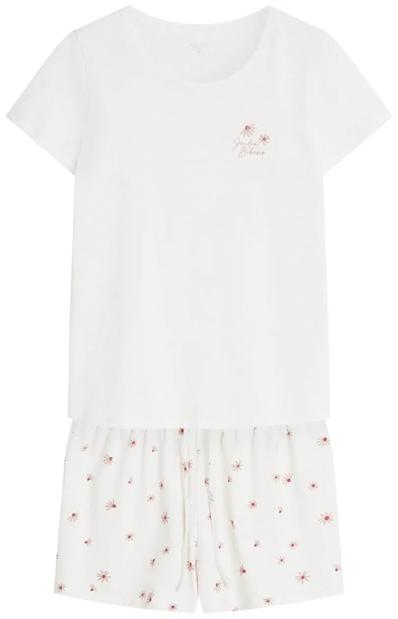 Damskie Esotiq Piżamy Damskie Krótkie|Bielizna Homewear - bawełniana piżama damska dwuczęściowa Daisy 45217-03M