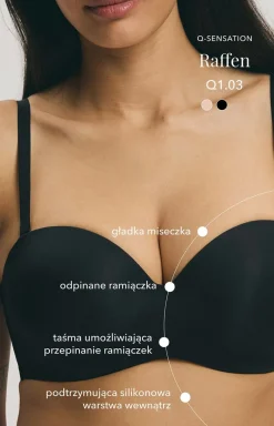 Esotiq biustonosz push-up bardotka Q1.03 Raffen 43300-99X