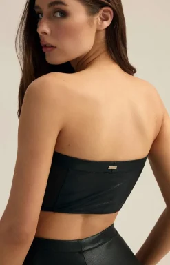 Esotiq czarny top biustonoszowy Wet 44349-99X