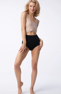 Damskie Julimex Figi, Stringi, Panty|Figi Z Wysokim Stanem - Figi dakie czarne axi High Aber