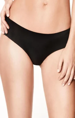 Figi damskie klasyczne czarne z miękkiej mikrofibry 0185 Slip Extra