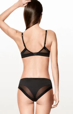 Figi damskie klasyczne czarne z miękkiej mikrofibry 0185 Slip Extra