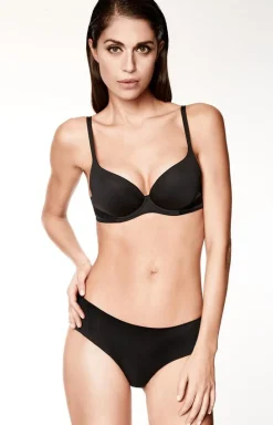 Figi damskie klasyczne czarne z miękkiej mikrofibry 0185 Slip Extra