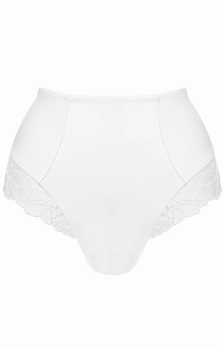 Figi damskie modelujące z wysokim stanem białe Perla Pizzo