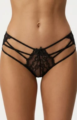 Damskie PURE SIN Figi, Stringi, Panty|Brazyliany Damskie - Figi damskie z koronką czarne Pure Allure