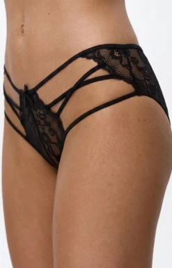 Damskie PURE SIN Figi, Stringi, Panty|Brazyliany Damskie - Figi damskie z koronką czarne Pure Allure