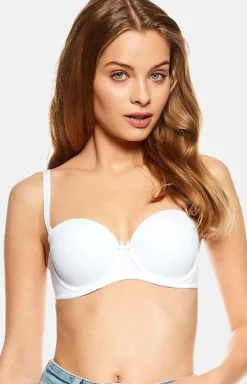 Gładki biustonosz push-up z odpinanymi ramiączkami biały Raff 23446-00X
