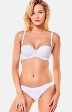 Gładki biustonosz push-up z odpinanymi ramiączkami biały Raff 23446-00X