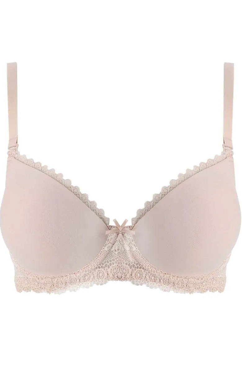 Gładki biustonosz push-up z odpinanymi ramiączkami beżowy Julietta 23444-80X