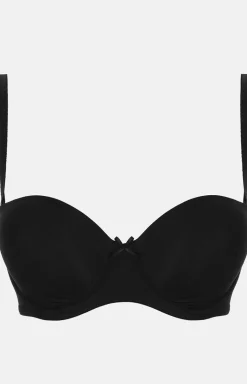 Gładki biustonosz push-up z odpinanymi ramiączkami czarny Raff 23446-99X