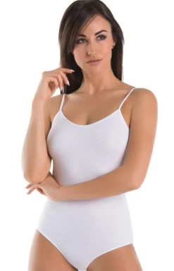 Gładkie białe body damskie Classico 2402