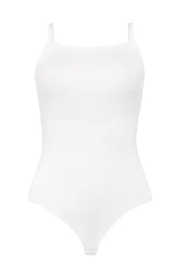 Gładkie białe damskie body Goffy 2401