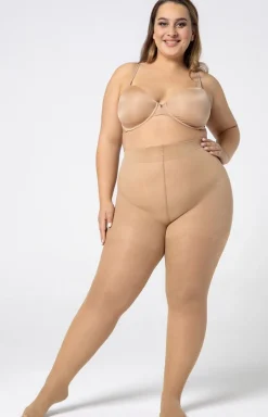 Gładkie rajstopy plus size damskie Shaping 30 DEN