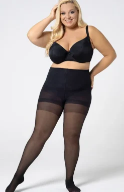 Gładkie rajstopy plus size damskie Shaping 30 DEN