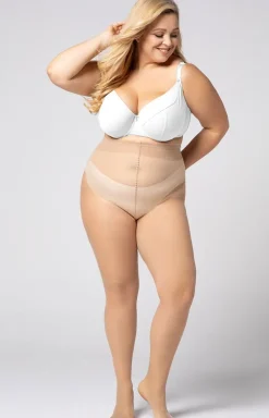 Gładkie rajstopy plus size damskie Hip-notic bikini 20 DEN