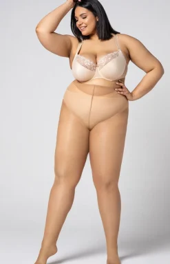 Gładkie rajstopy plus size damskie Hip-notic bikini 20 DEN