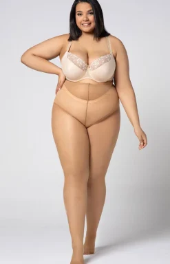 Gładkie rajstopy plus size damskie Hip-notic bikini 20 DEN