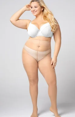 Gładkie rajstopy plus size damskie Charlotte 20 DEN