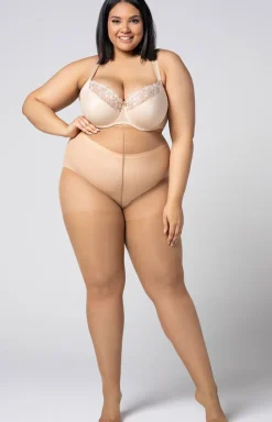 Gładkie rajstopy plus size damskie Charlotte 20 DEN