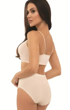 Damskie Gatta Majtki Z Wysokim Stanem|Figi Bawełniane - figi dakie janobeżowe 41070 Bikini Roance