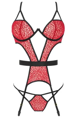 Passion Body|Gorsety - Gorset damski koronkowy i otwarte figi Porigelia