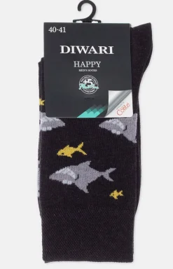 Męskie Conte Skarpety Męskie - Happy skarpetki męskie w rekiny