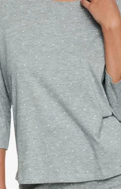 Damskie Henderson Piżamy Bawełniane|Bielizna Homewear - Heatrher bawełniana piżama damka z rękawem 3/4 40100-90X