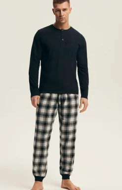Henderson bawełniana piżama męska Noir 43457-99X