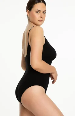Julimex Body|Bielizna Wyszczuplająca - bezzwowe body wyzczupające czarne 421 eae