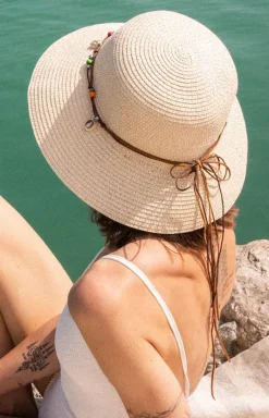 Kapelusz damski na lato jasnobeżowy Alessio cz24109-1